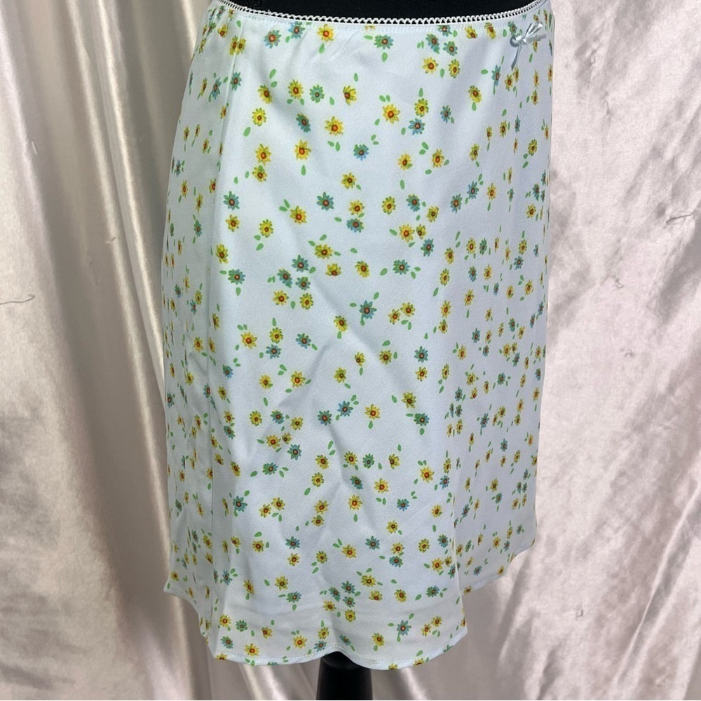 Wildfable Blue Y2K Ditsy Floral Mini Skirt – Soft Girl, Coquette S - Picture 3 of 10